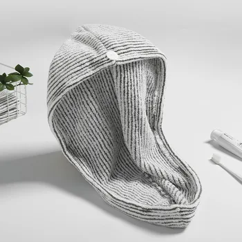 

Bamboo Fiber Bath Hair Cap,Gray Turban For Drying Curly, Long & Thick Hair,Hair Towel Wrap,Hair Drying Towel with,Dry Hair Hat