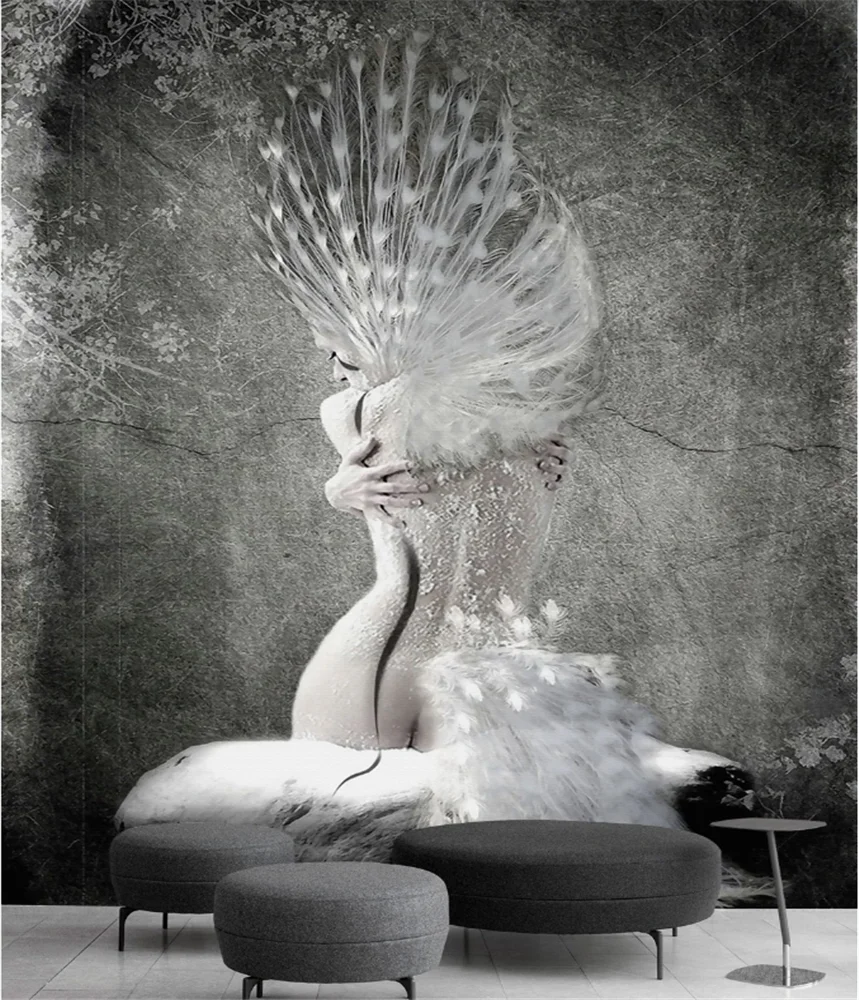 

Custom wallpaper 3D/8D mural modern minimalist small fresh abstract geometric landscape wave point home interior background wall