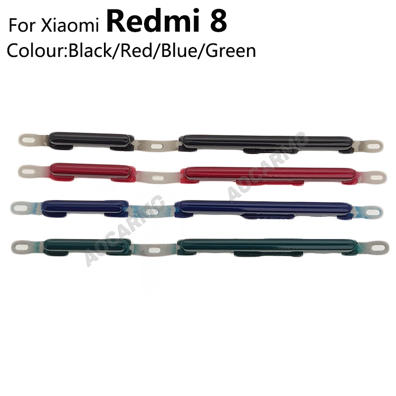 Aocarmo Volume Power ON/OFF Volume Up/Down Side Button Key For Xiaomi Redmi 8 8A Replacement Part