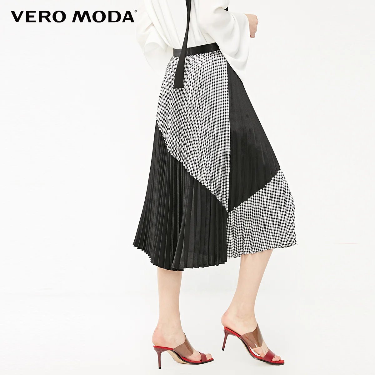 Vero Moda Женская клетчатая юбка средней длины с покрытием | 319116530