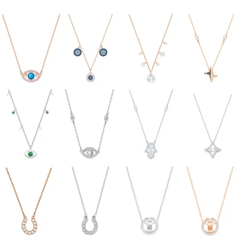 

High Quality SWA XL009 1:1 Original Necklace Jewelry Mysterious Elements Lucky Horseshoe Devil Eyes DIY Pendant Necklace