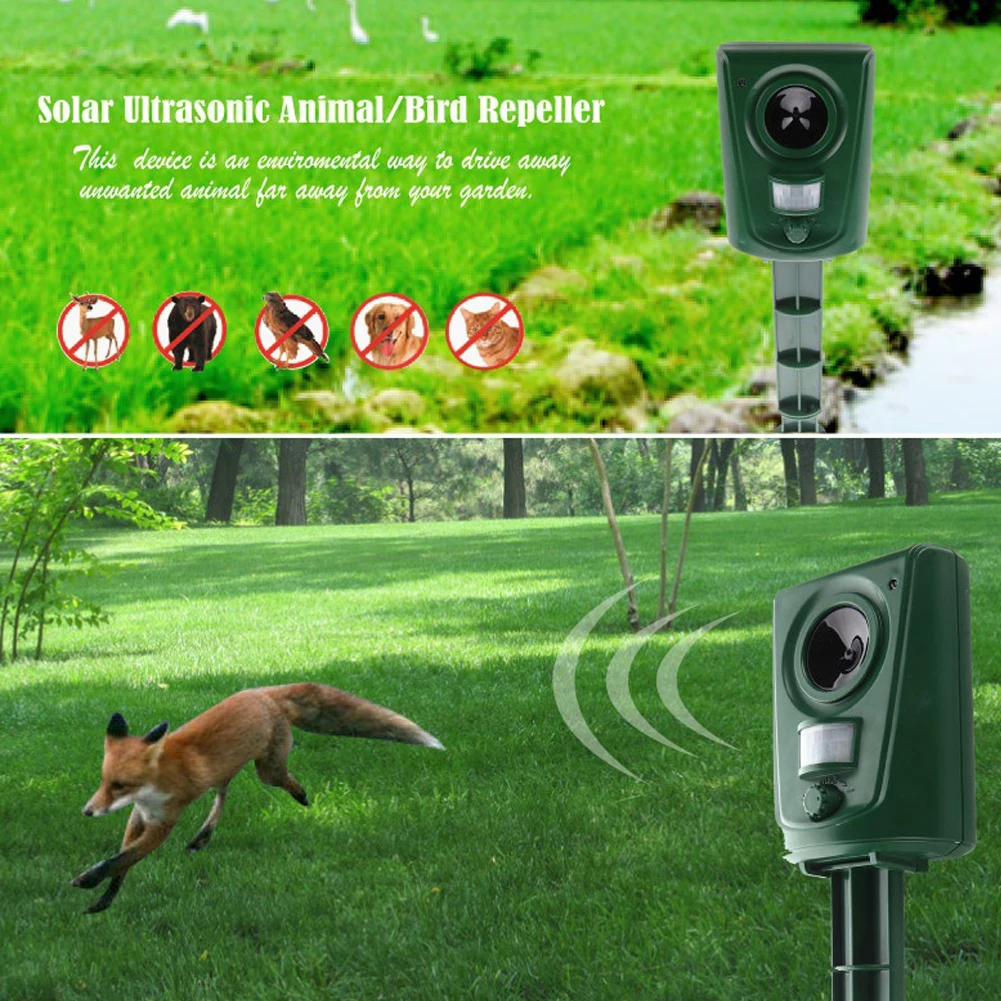 Sale Outdoor Garden Solar Animal Traps Ultrasonic Animal Bird Dog Repeller PIR Sensor Dispeller Acoustically Driven Ultrasound