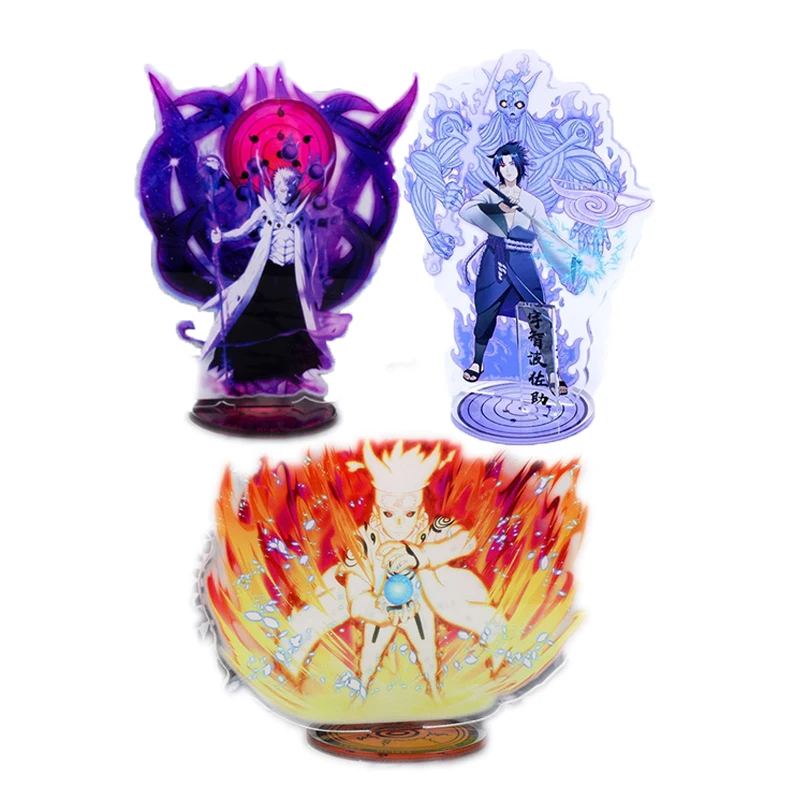 New Naruto Figures Acrylic Toys Anime Uchiha Sasuke Kakashi Jiraya Action Model Cartoon Doll Kawaii Birthday Gift for Boys Girls | Игрушки и