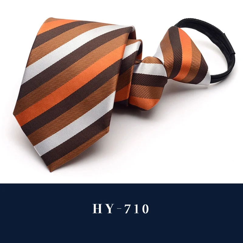 HY-710 Высокое качество, новинка, дизайнерские, брендовые, модные, деловые, повседневные, 7 см., тонкие галстуки для мужчин, на молнии, галстук, формальный, офисный, с подарочной коробкой - Цвет: HY-710