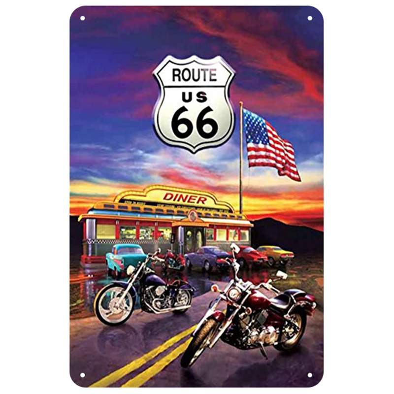 Route 66 табличка металлическая винтажная жестяная вывеска Pin Up потертый шик Декор винтажные металлические знаки украшение бара металлический плакат для паба металлическая пластина - Цвет: 7