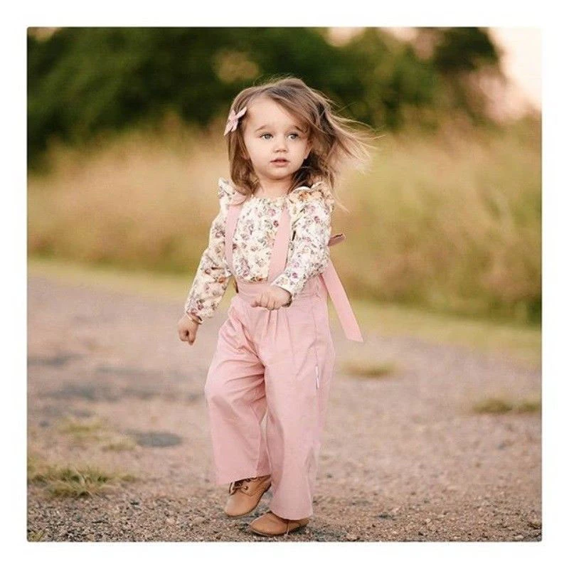 de invierno para niña pequeña, conjunto de 2 piezas, Tops florales y pantalones, ropa para niña de 1 a 5 años|set de ropa| - AliExpress