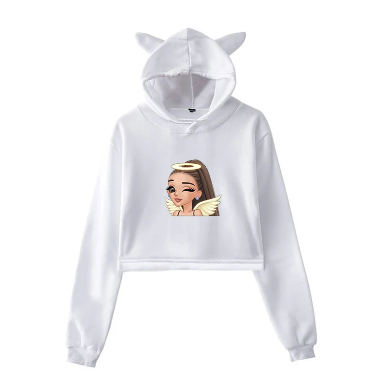 Ariana Grande/укороченные толстовки Харадзюку; женская розовая одежда; пуловер; толстовки для девочек-подростков; уличная одежда для девушек - Цвет: 902-4
