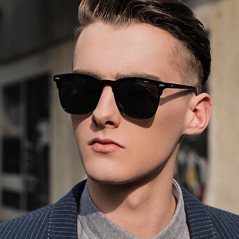 Gafas de sol polarizadas clásicas para hombre, lentes de sol masculinas de estilo Retro, cuadradas, Con remache caliente, antideslumbrantes, adecuadas para conducir verano, 2021|De los hombres gafas de sol| - AliExpress