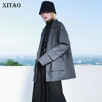 

XITAO Patchwork Single Breasted Blazer Women 2020 Autumn Casual Fashion New Style Temperament All Match Women Clothes DZL2093