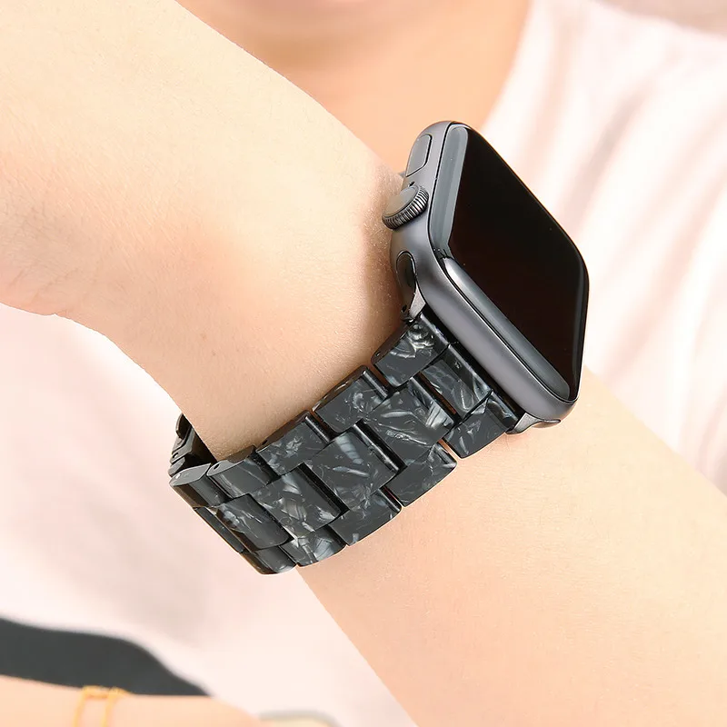 Ремешок из смолы для Apple watch band 44 мм 40 мм iwatch 4 3 2 band 42 мм 38 мм Пряжка из нержавеющей стали антикерамический браслет для часов