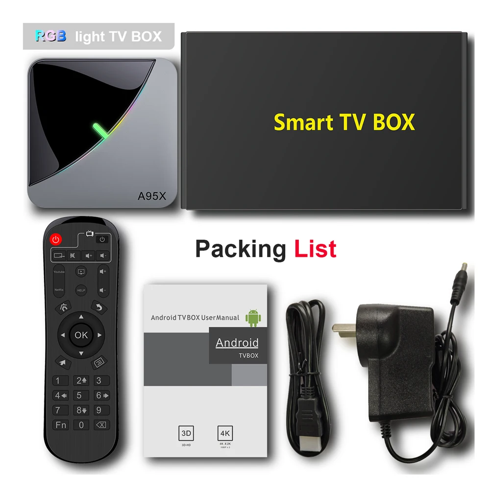 A95X F3 AIR Smart Android tv Box RGB светильник Amlogic S905X3 Android 9,0 8K декодирование UHD 4K медиаплеер 4 GB/64 GB 2,4G/5G WiFi