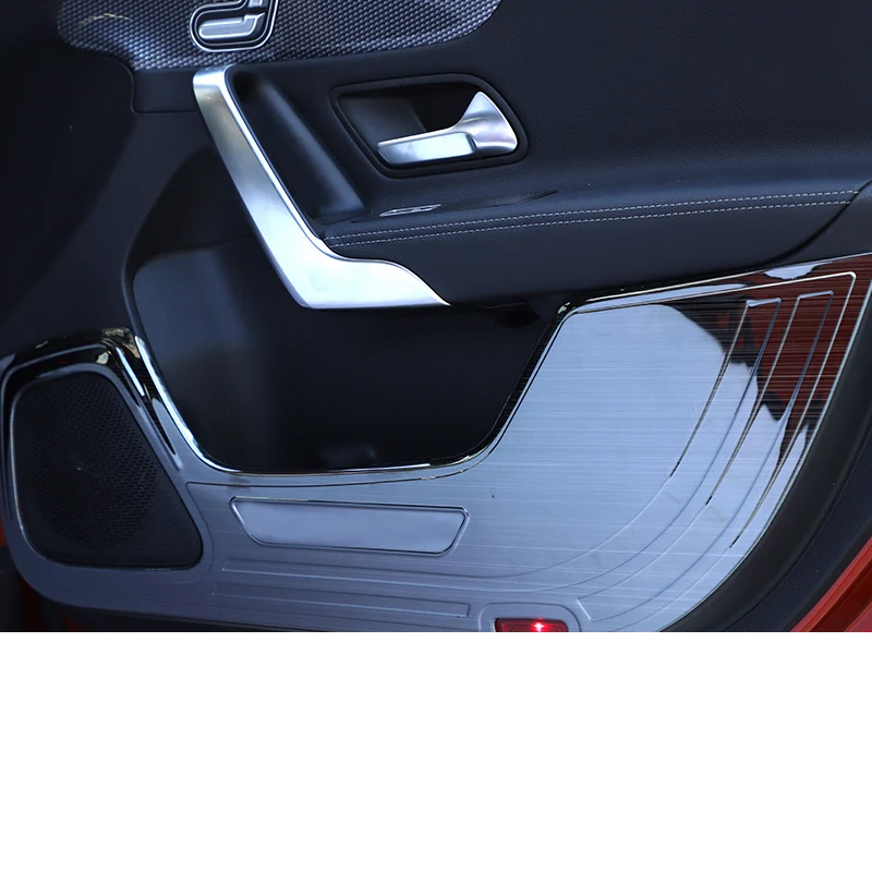 titanium black 4pcs Lsrtw2017 для Mercedes Benz A Class A180 A200 Внутренняя дверь автомобиля анти-ударная панель защита отделки аксессуары для формовки интерьера - Название цвета: titanium black 4pcs