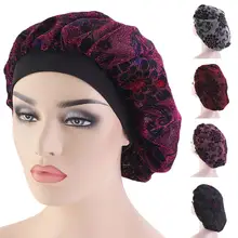 Женская эластичная чалма, шапка для ночного сна, напечатанная шапочка для ухода за волосами, повязка-баф мусульманские шляпы, крышка Skullies Beanies Fashion
