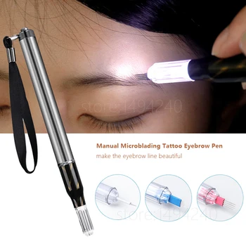 

LED Light Eyebrow Manual Tattooing Pen For Tattoo Needle Manual Microblading Blade Holder Tattoo Eyebrow Pen Makeup Tool