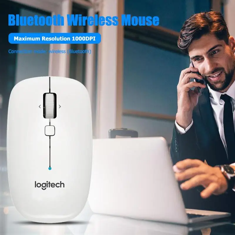 Беспроводная игровая мышь logitech M558 с Bluetooth, эргономичная симметричная оптическая мышь 1000 dpi для ноутбука, настольного ноутбука