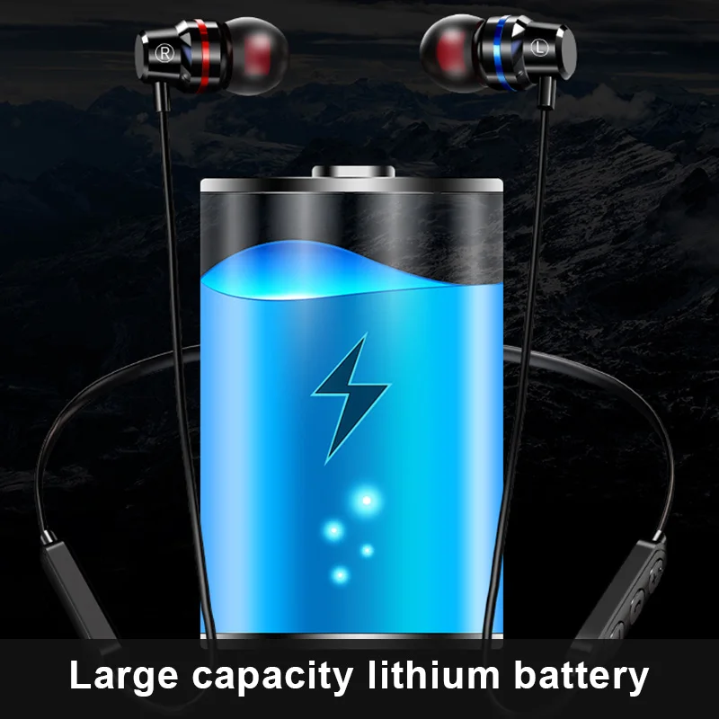Bluetooth Headphones Neckband Sport Headset Wireless Magnetic Design Noise Reduction Compatible for Huawei Apple New Arr