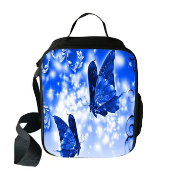 

Fashion Printed Flower Butterfly Thermal Lunch Bags For Children's School Lunchbags Women Travel Picnic Shoulder Bags Handbag