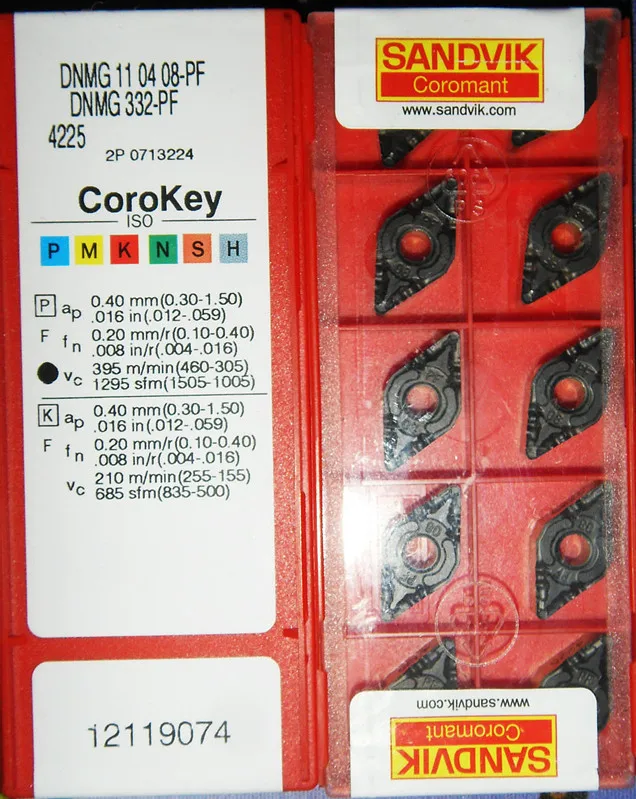 10 шт. вставки карбида DNMG110408-PF 4225