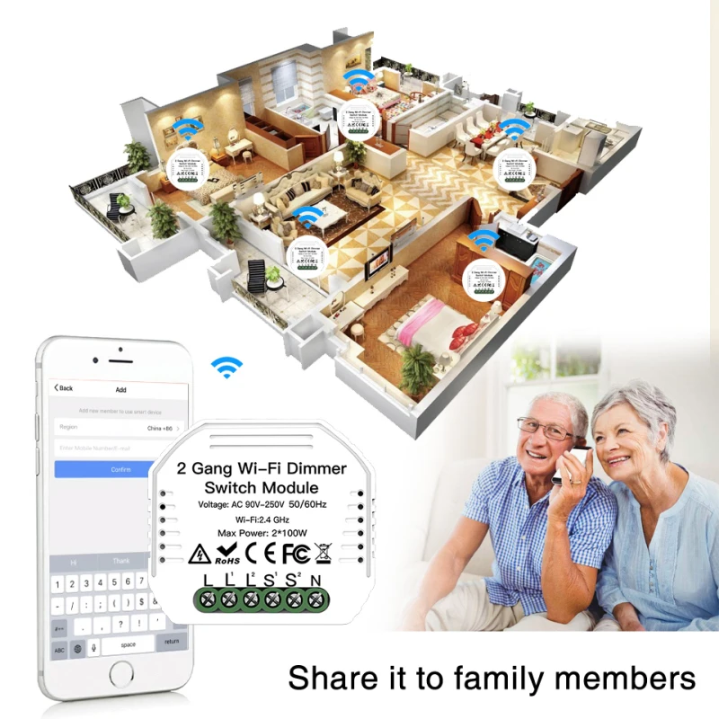 Trabalho com Alexa Nova Faça Você Mesmo Wifi Inteligente 2 Way Luz Led Dimmer Módulo Interruptor Vida – Tuya App Controle Remoto Google Casa 2020
