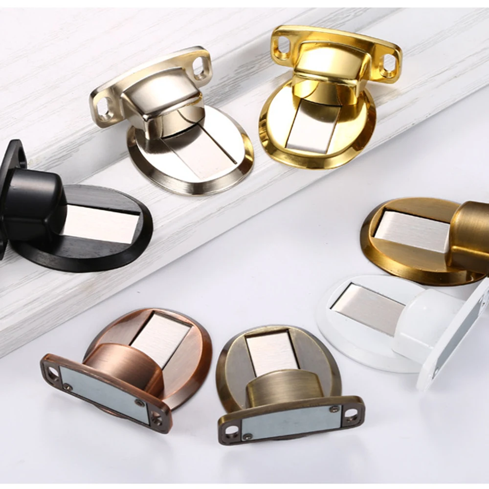 

2019 Stainless steel solid invisible punch-free anti-collision door stop strong magnetic stealth door sucker magnet door suction