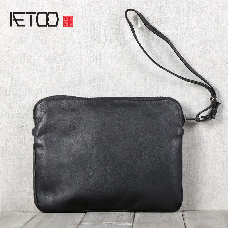 

BJYL Men's handmade cowhide handbags with shoulder-shouldered hand bag