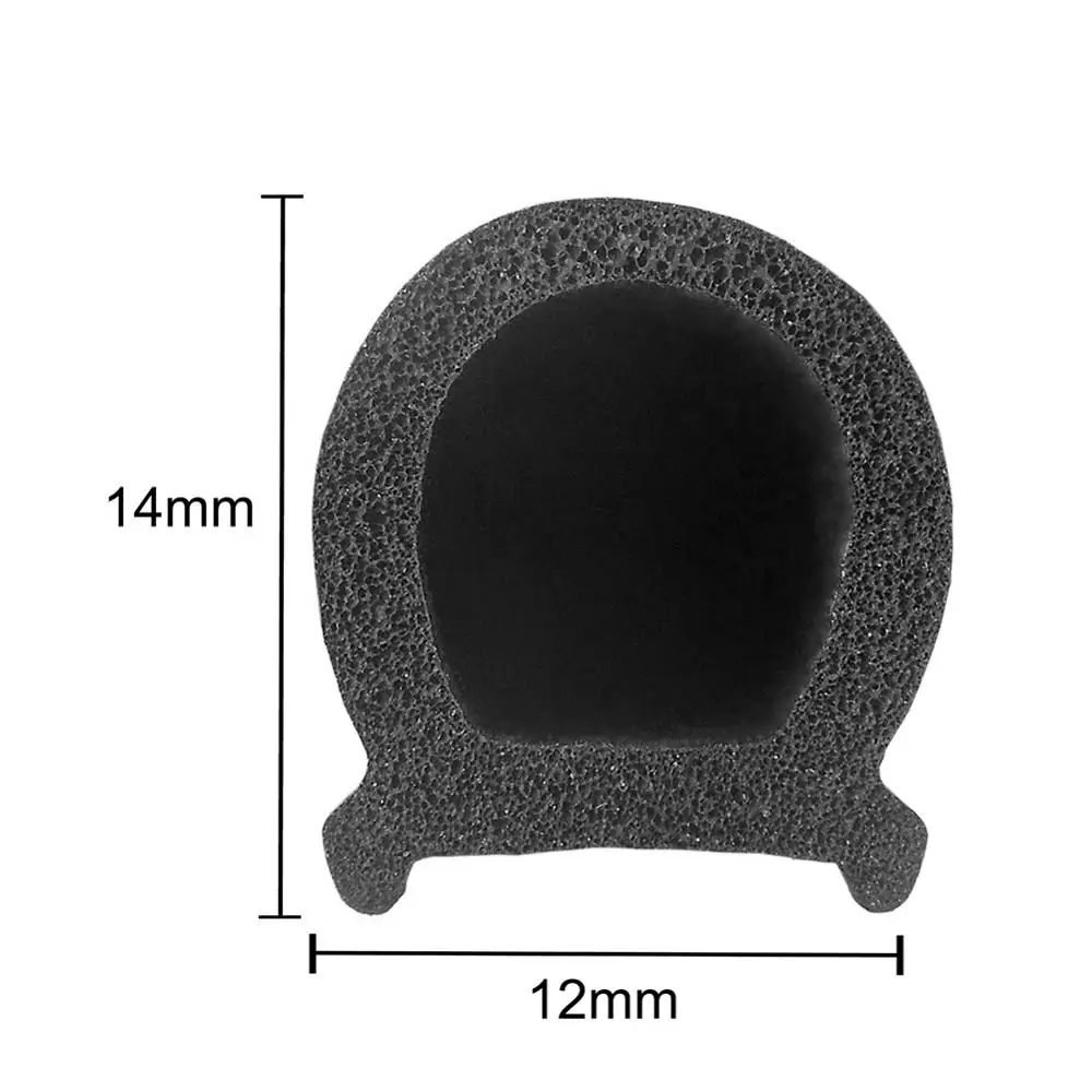 5m Car Noise Barrier Bumper Pads Sloping D-Shaped Car Door Seal Protector Strip Rubber Trunk Hood Edge Insulation Trim Rubber