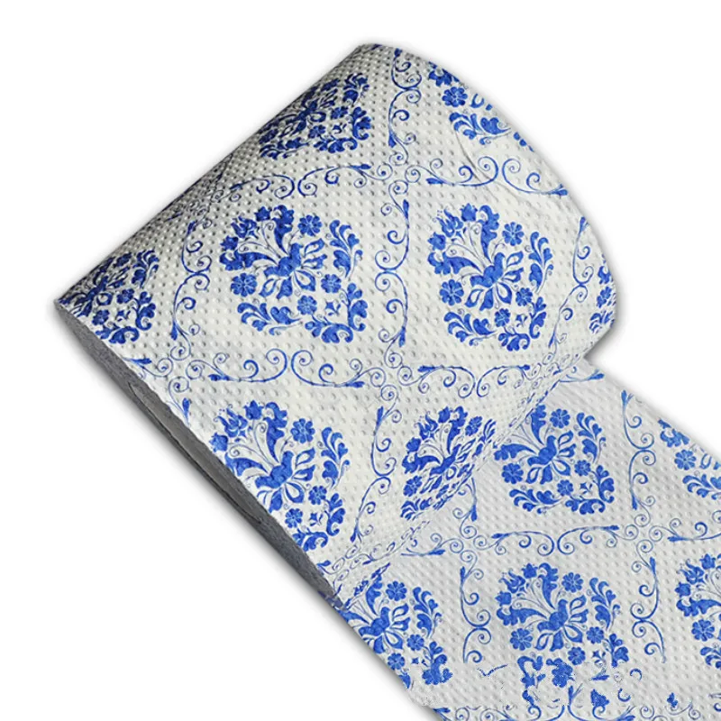 30 м/упак. синий и белый напечатанный рулон туалетной бумаги для рождественской