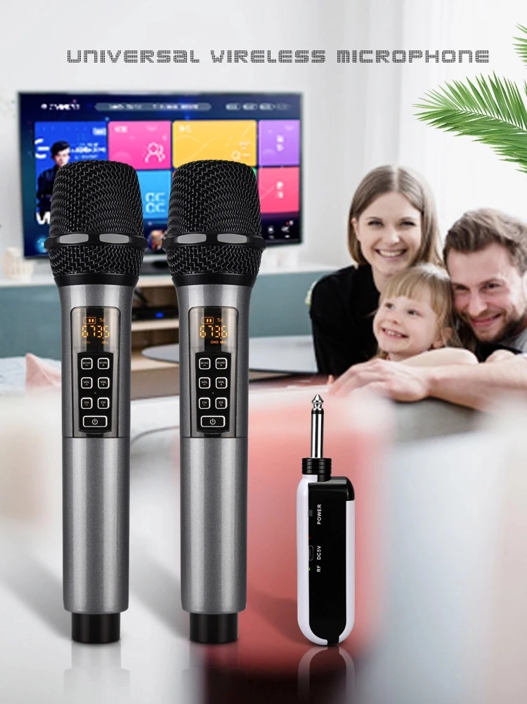 2 Microphones Microphone universel sans fil Bluetooth, Micro
