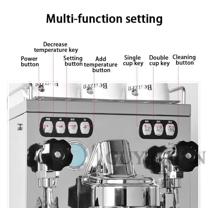 2600W Commercial Multifunction Espresso machine Fully semi-automatic coffee machine Stainless steel manual coffee machine