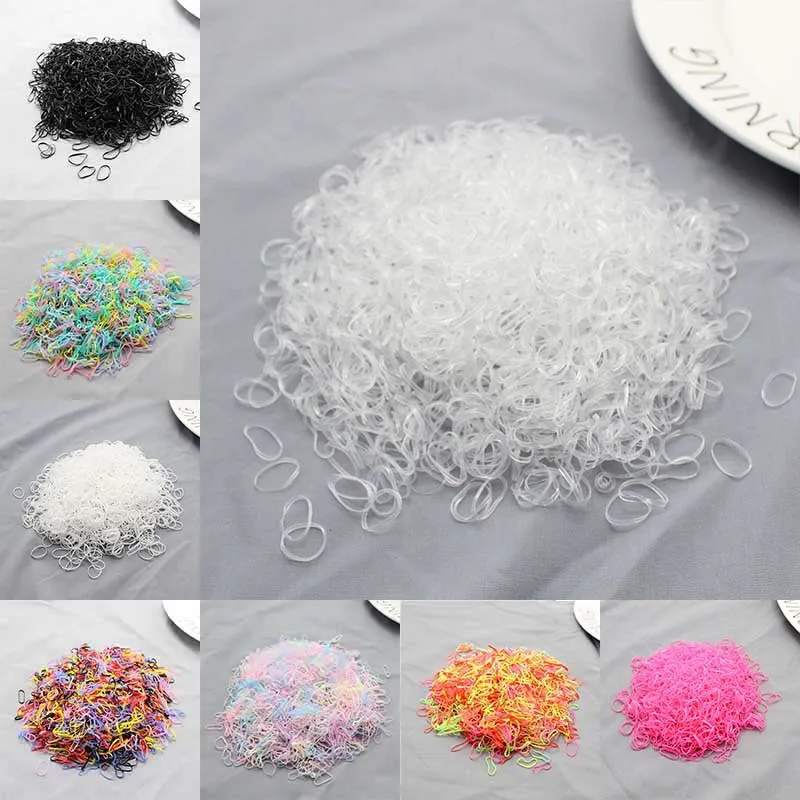 Детские эластичные резинки для волос с широкими краями 500 шт. прочные милые