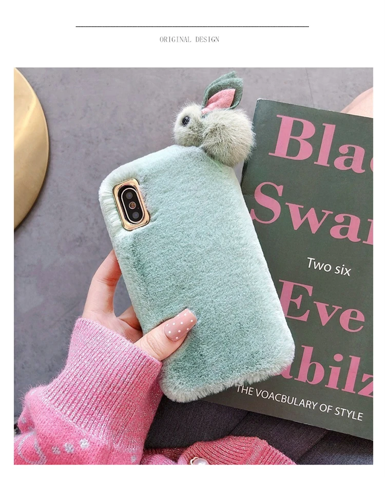Для Apple iphone XR ручной в виде ракушки для 6/7/8 plus для huawei P20/P30/por/силиконовый костюм байковые 3D кролик xsmax для женщин комплект милой детской одежды