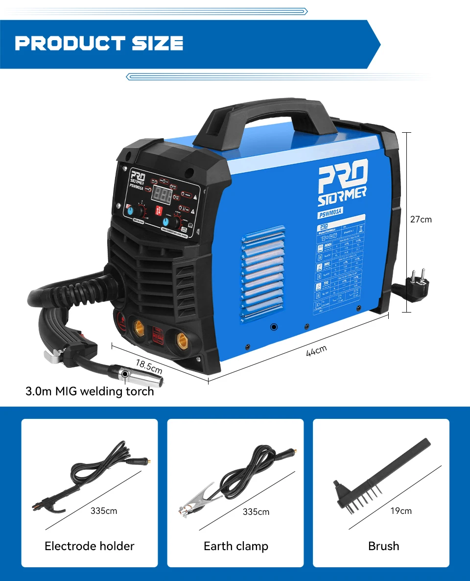 electric soldering iron kit PROSTORMER 220V 140 Amp Welding Machine 3 in 1 MIG Welder TIG MMA Flux Cored Wire for DIY Welding Working and Electric Working gas welding equipment