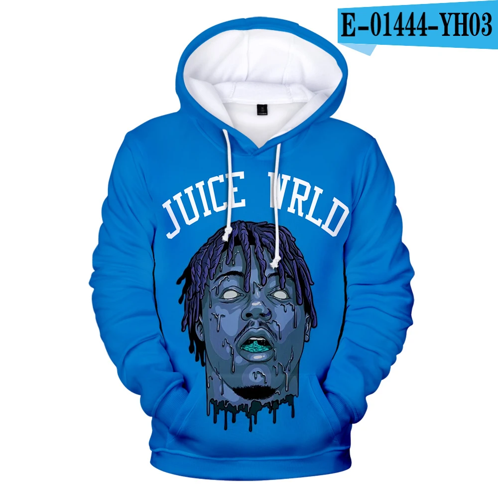 Небесно-голубой Juice Wrld толстовки с 3D принтом для женщин/мужчин модные толстовки с капюшоном и длинным рукавом Juice Wrld Новое поступление уличная одежда - Цвет: Небесно-голубой