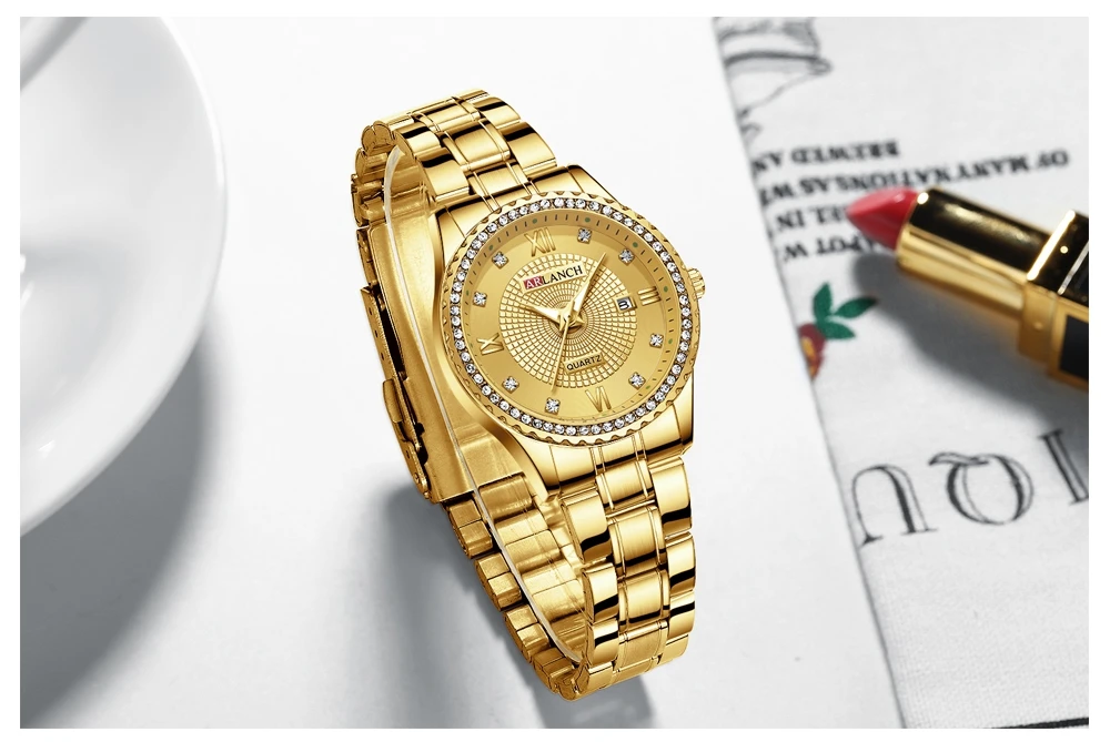 ARLANCH новые пары часы для влюбленных бизнес роскошные мужские и женские Наручные часы Кварцевые водонепроницаемые часы Calerdar свадебные подарки