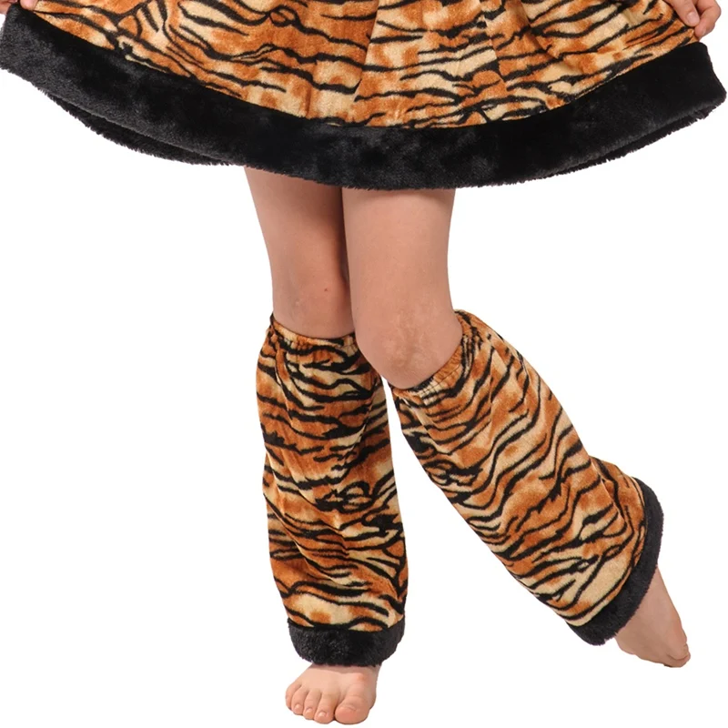 Детский маскарадный костюм на Хэллоуин; платье для маленьких девочек; милое платье с тигром; рукав с повязкой на голову; Новинка