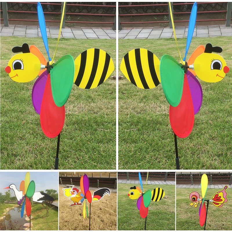 Cute 3D Large Animal Bee Windmill Wind Spinner Whirligig Yard Garden Decor
