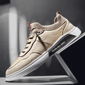 

New Arrival Men Sock Casual Shoes Black Beige Mens Fashion Shoes High Quality Leather Man Sneakers Brand Flat Walking Shoes Men