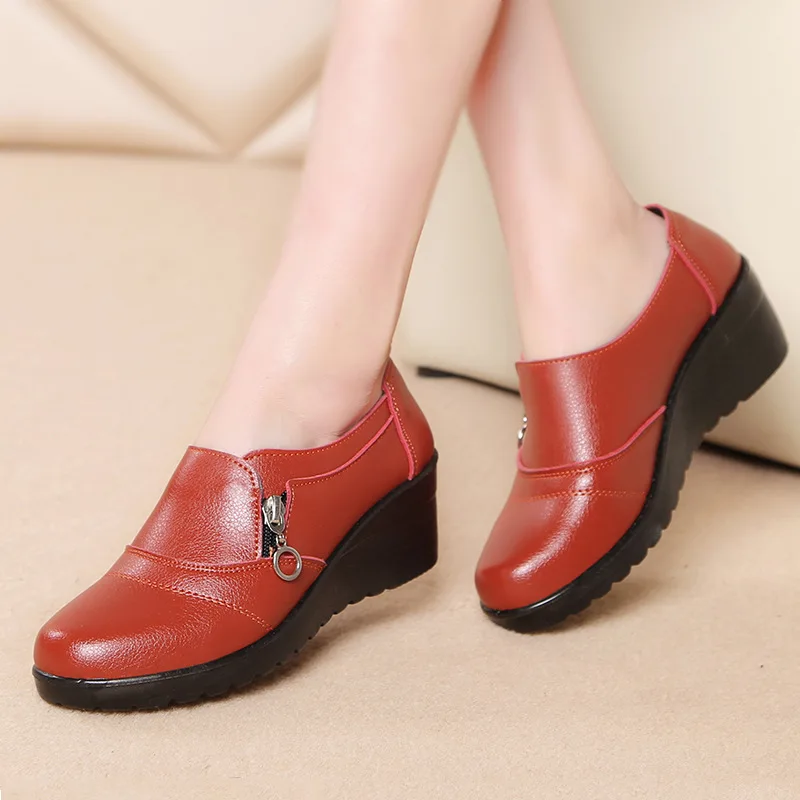 

Women Ankle Boots for Height Increasing Female Flat Shoes