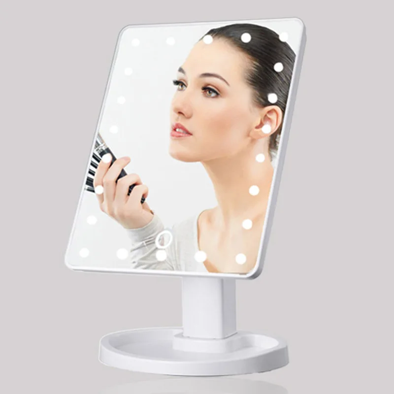 

High 360 Degrees Rotation Makeup Mirror Adjustable 16/22 Leds Lighted LED Screen Portable Luminous Cosmetic Mirrors KTC 66