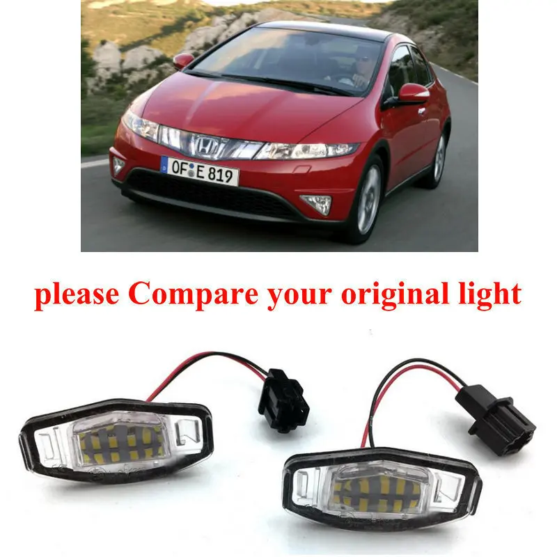 2 лампы ксенон белый светодиодный номерной знак огни для Honda Civic7 01-05 Civic8 2006 City 4D 03-09 ошибок canbus