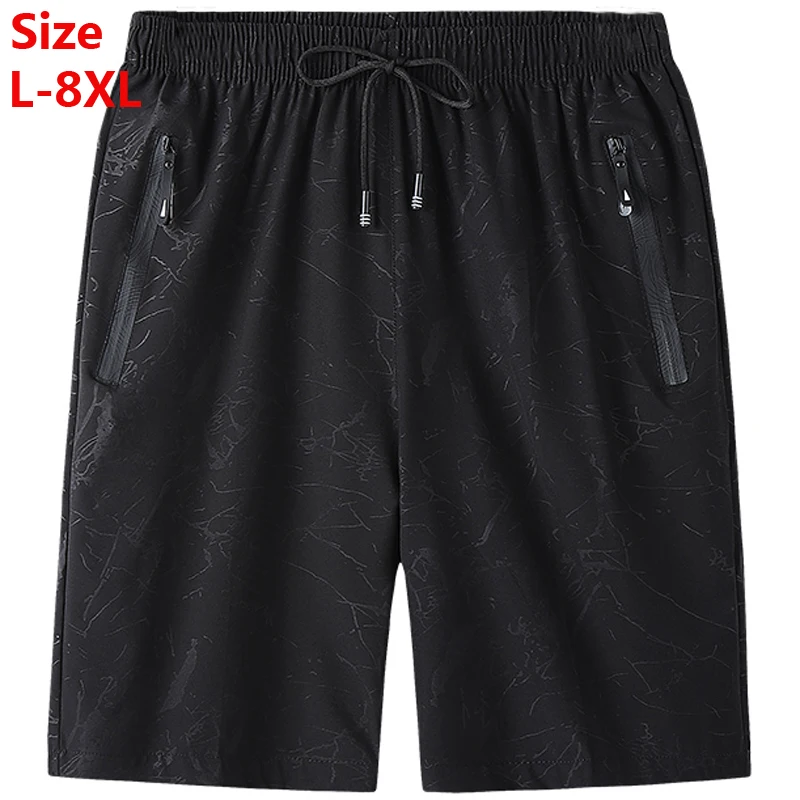 Pantalones cortos de secado rápido para hombre, ropa deportiva transpirable de talla grande 6XL 7XL 8XL para correr, Pantalones cortos de playa de gimnasio para hombre
