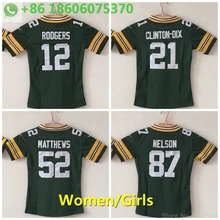 Green Bay shipping A+++ качественная женская майка 12 Aaron Rodgers Clay Matthews 52 Ha Clinton-Dix 21 Jordy Nelson 87