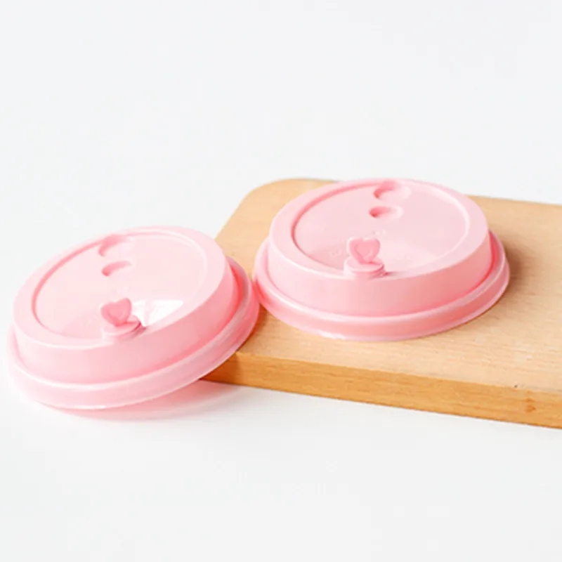 100 шт Высокое качество U форма утолщение Одноразовые кофейные чашки 500 мл прозрачный холодный горячий напиток молоко чай соевый пластиковый стакан с крышками - Цвет: only lid2