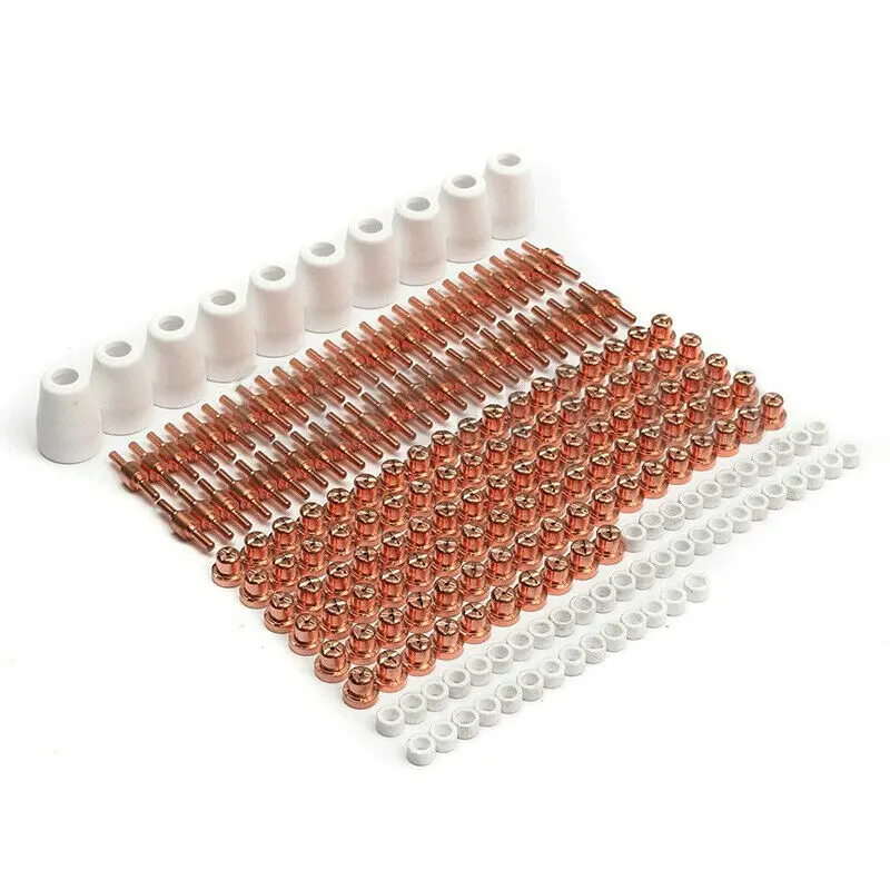 210pcs/Set Air Plasma Cutter Consumables Electrode Tip Torch PT-31for CUT-40D, For LGK-40, For CT312, For CT312D