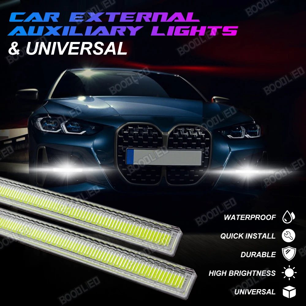 2pcs    DRL ڵ LED  Ʈ  COB  Ʈ Ʈ  Ϲ 17CM 12V  .