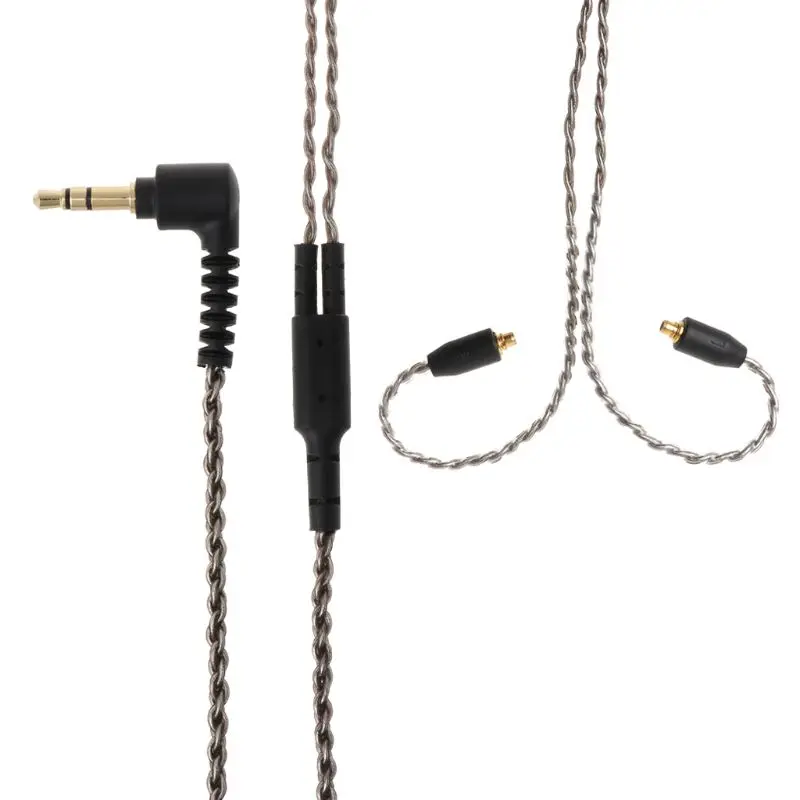 MMCX SE535 посеребренный кабель съемный провод для Shure SE215 SE315 SE846 UE900 наушники для iPhone Xiaomi гарнитура аксессуары