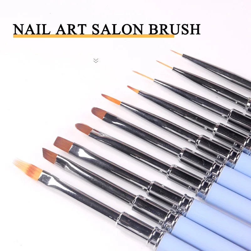 TSZS Japanese Nail Art Liner Drawing Pen Nylon Brush Pink Blue Gradient UV Gel Grid Line Stripes Painting Pen Manicure Tools