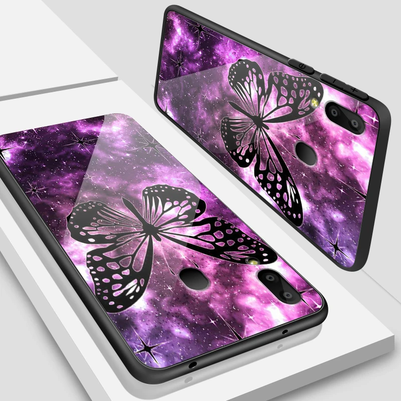 W272 Для samsung Galaxy A10 A20 A30 A40 A50 A6S A70 A8S A80 A90 закаленное Стекло крышка J4Plus M10 M20 M30 Note9 дизайн цветение чехол для телефона - Цвет: W272