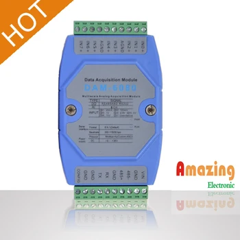 

1-8 Channel 4-20ma0-20ma to RS232 Analog Input Transmitter Modbus Data Acquisition 6080
