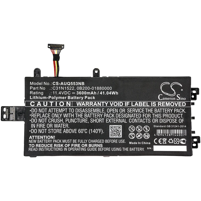 Cameron sino 3600 мАч батарея для ноутбука ASUS Q553U Q553UB-BSI7T13 ASUS 0B200-01880000 C31N1522